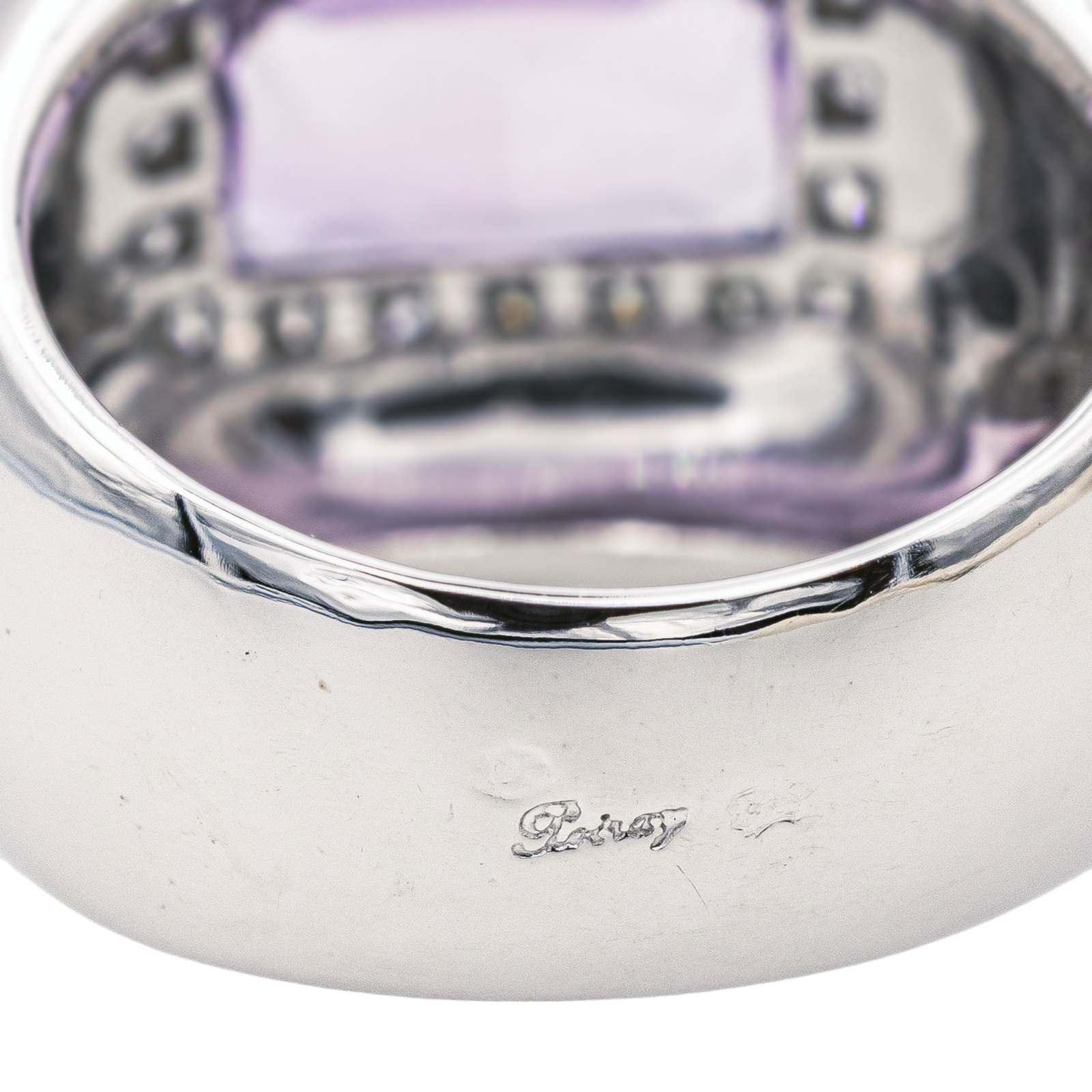 Poiray Bague Thessalie Or blanc Améthyste