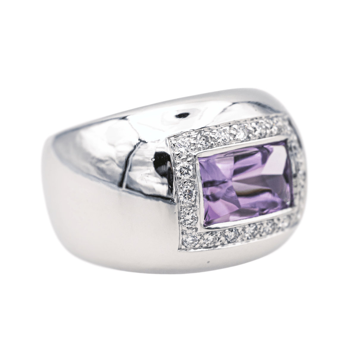 Poiray Bague Thessalie Or blanc Améthyste - Maison Eloe