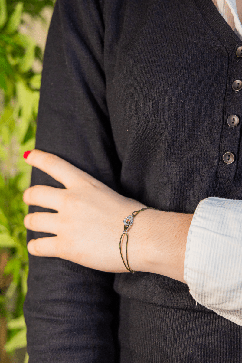 Dinh Van Bracelet Cordon Menottes Or blanc Diamant - Maison Eloe