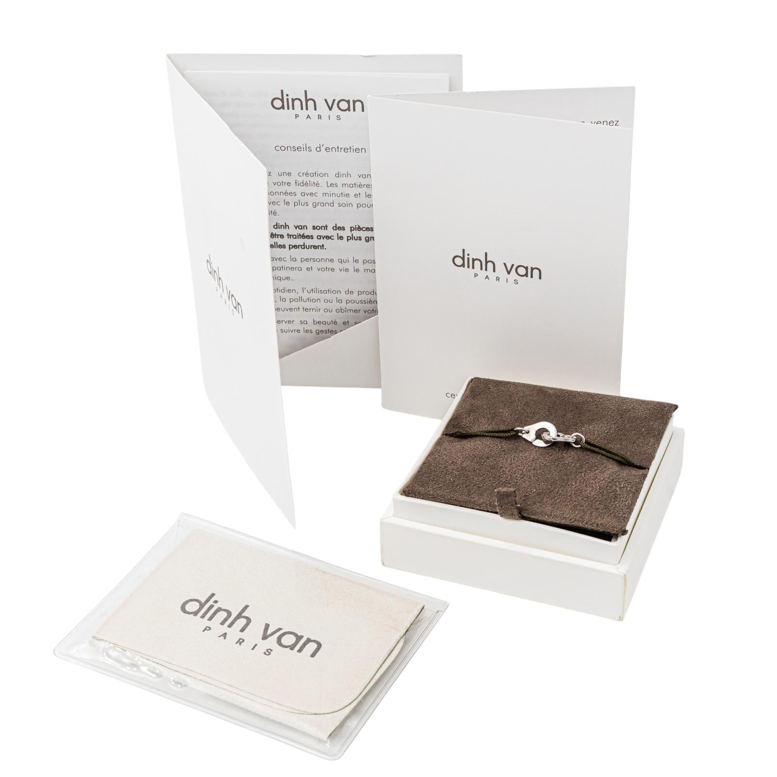 Dinh Van Bracelet Cordon Menottes Or blanc Diamant
