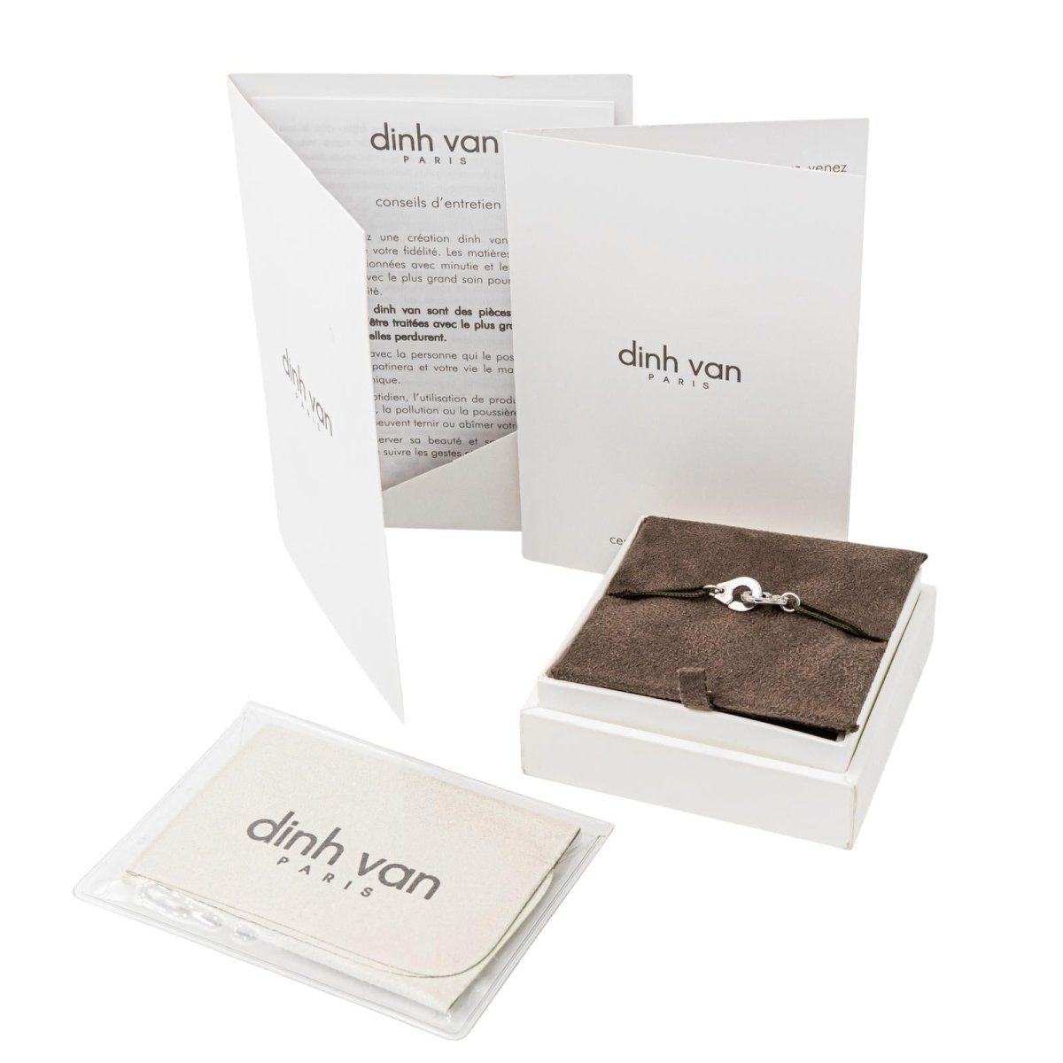 Dinh Van Bracelet Cordon Menottes Or blanc Diamant - Maison Eloe