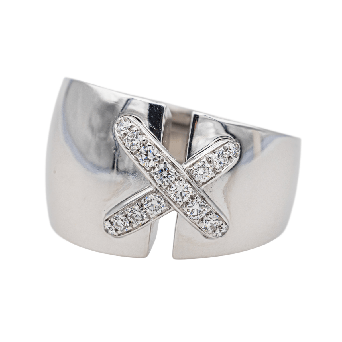 Chaumet Bague Liens Croisés XL Or blanc Diamant - Maison Eloe