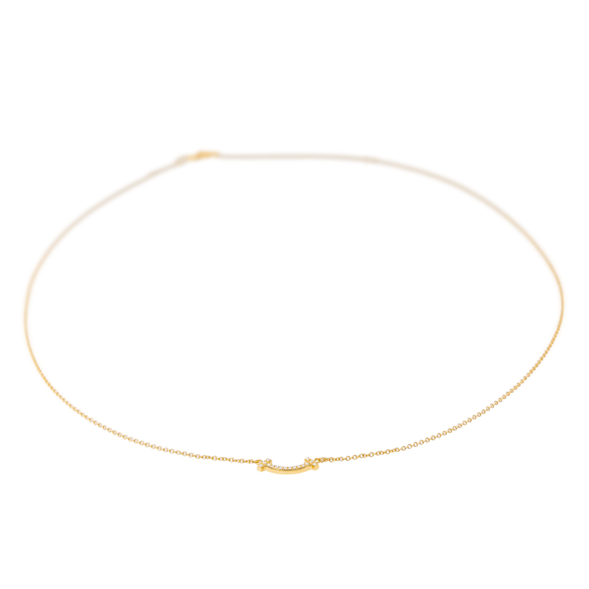 Tiffany & Co Collier T Smile Or jaune Diamants - Maison Eloe