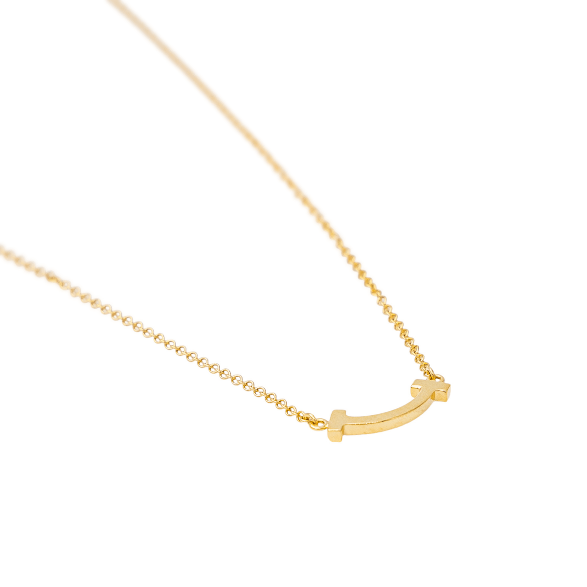 Tiffany & Co Collier T Smile Or jaune Diamants - Maison Eloe
