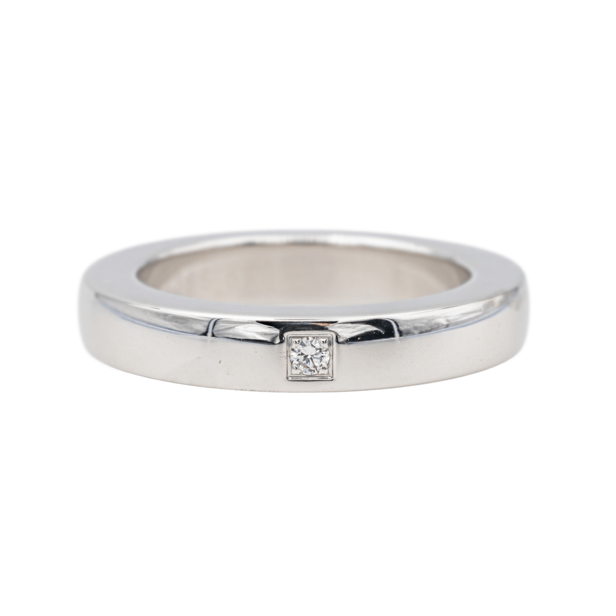 Omega Bague Ruban confort Or blanc Diamant - Maison Eloe