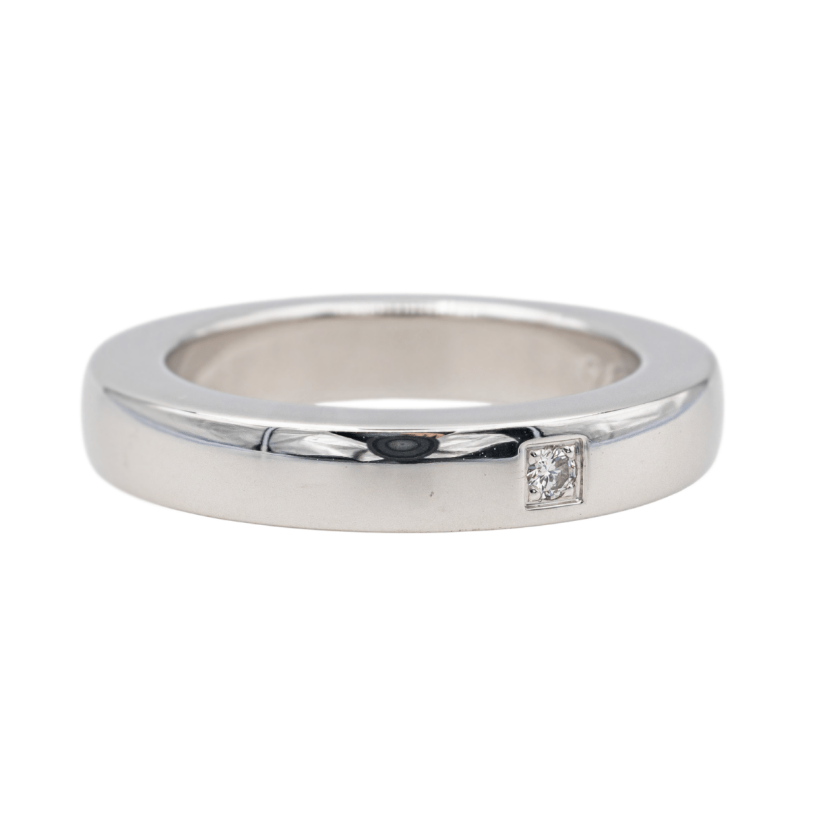 Omega Bague Ruban confort Or blanc Diamant - Maison Eloe