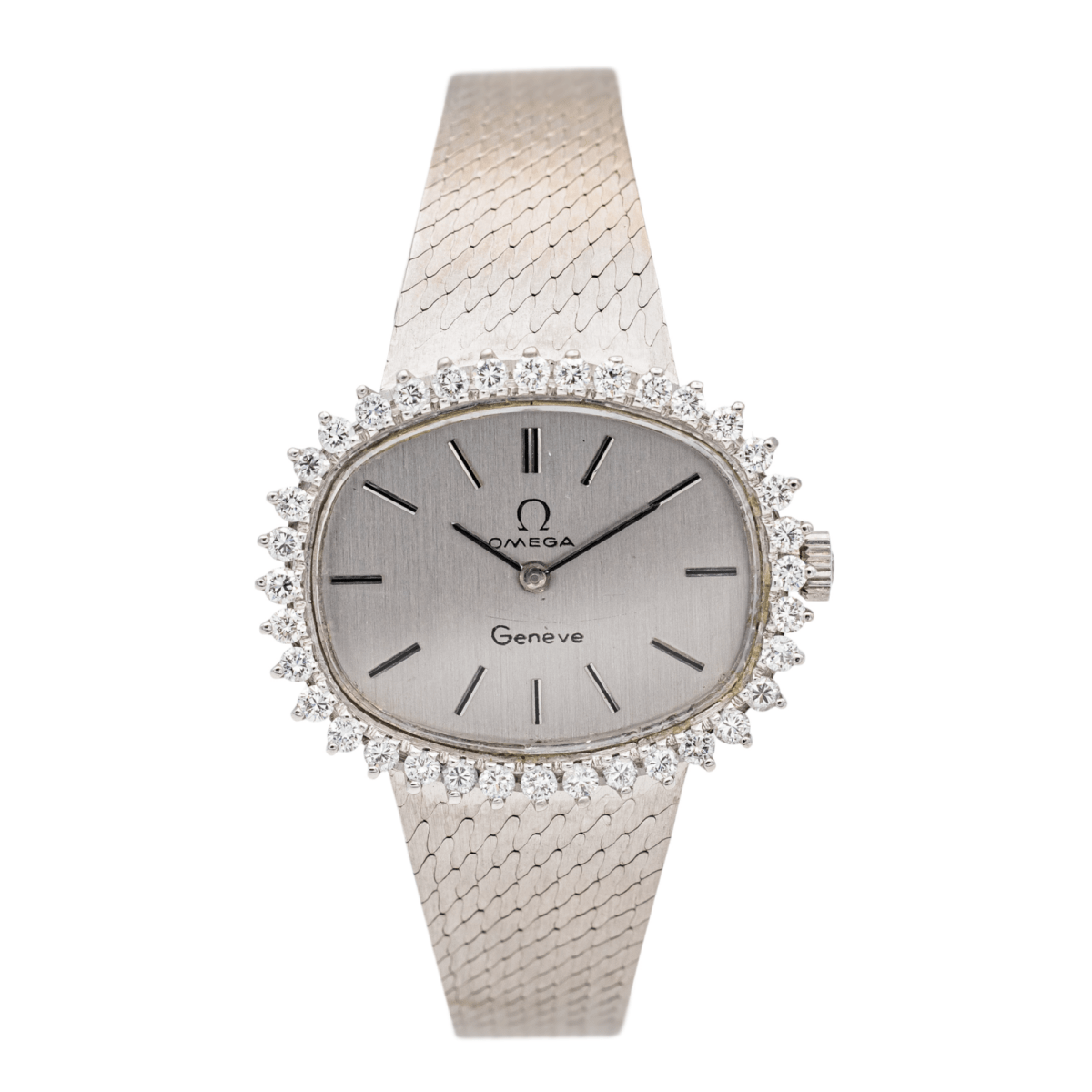 Omega Montre De Ville vintage Or blanc Diamants - Maison Eloe