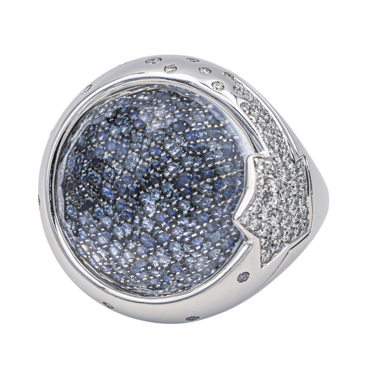 Pascale Bruni Bague Or blanc Quartz - Maison Eloe