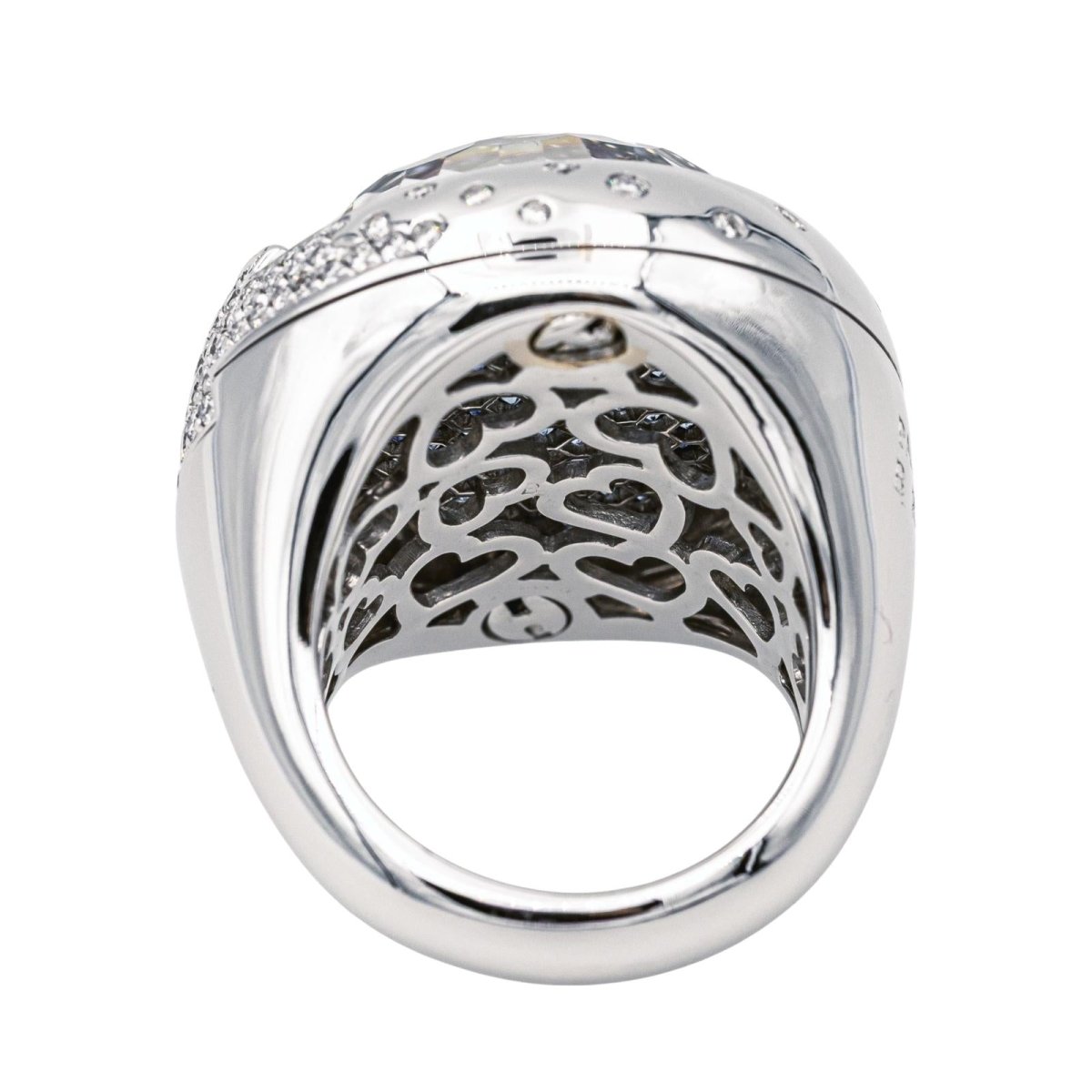 Pascale Bruni Bague Or blanc Quartz - Maison Eloe