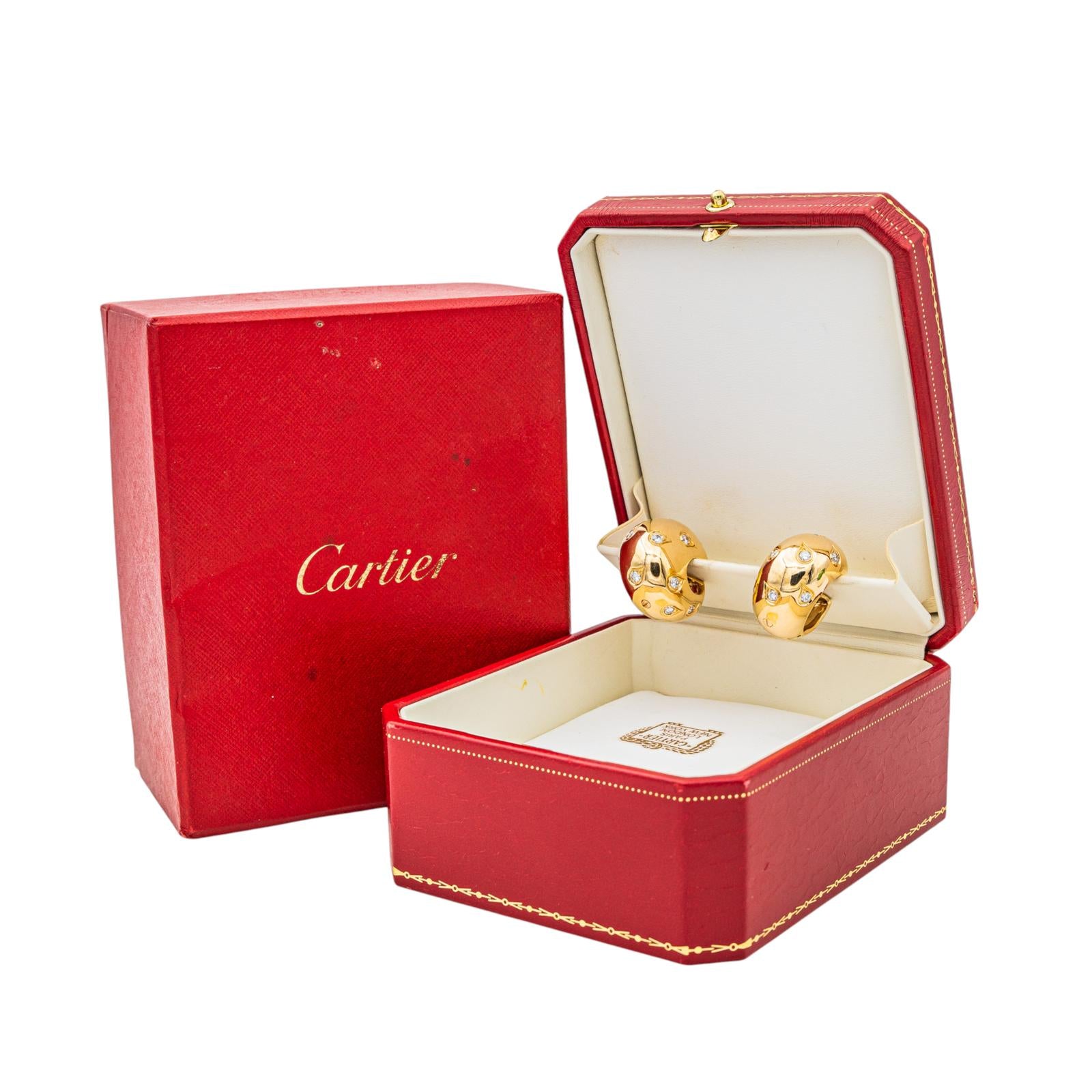 Cartier Yellow Gold Diamond Hoop Earrings