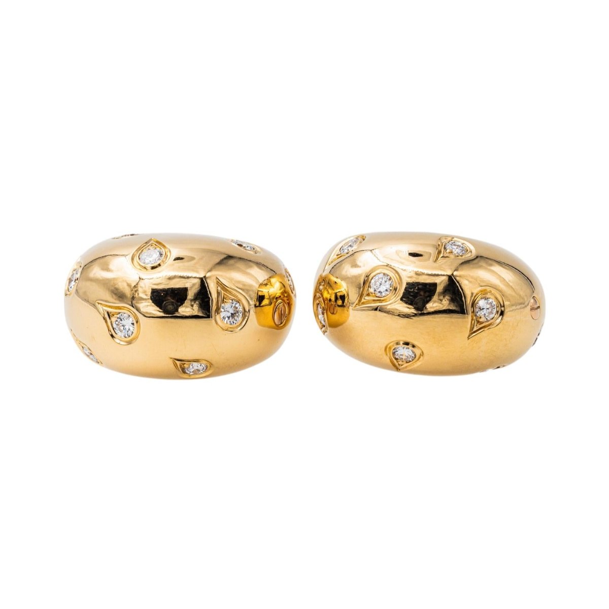Cartier Boucles d'oreilles Créoles Or jaune Diamant - Maison Eloe
