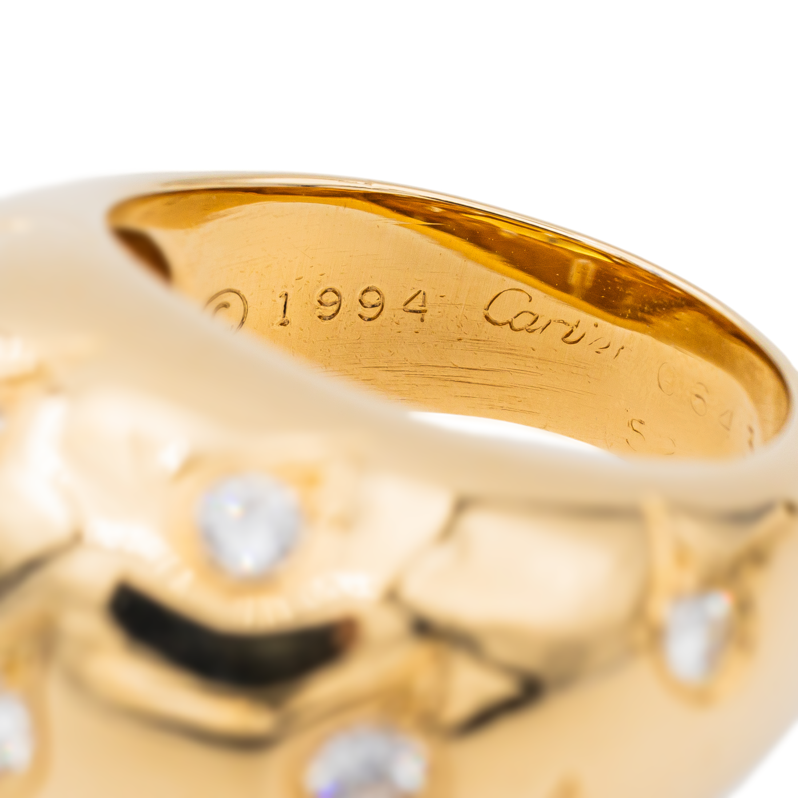 Cartier Boule Ring Yellow Gold Diamonds