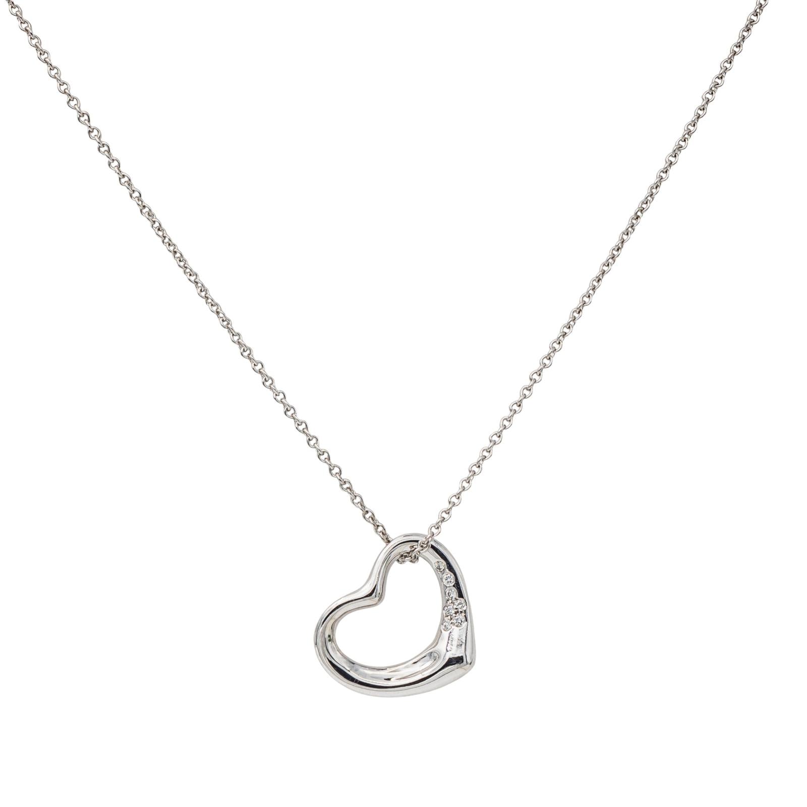 Tiffany & co Collier Coeur Open heart Platine Diamant