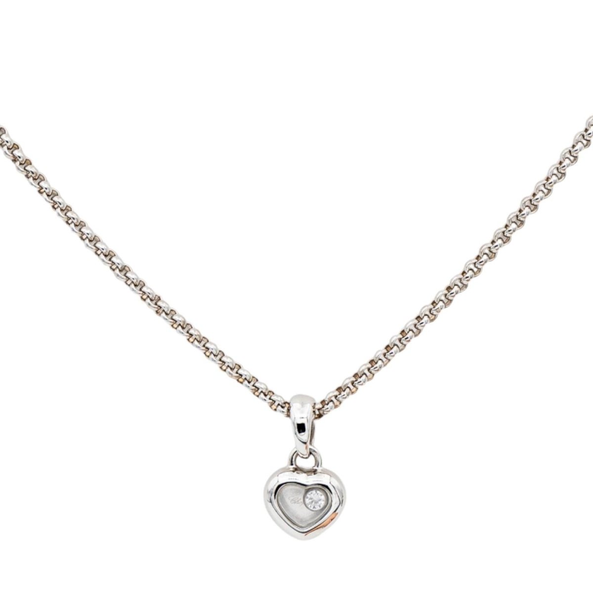 Chopard Collier Coeur Happy diamonds Or blanc Diamant - Maison Eloe