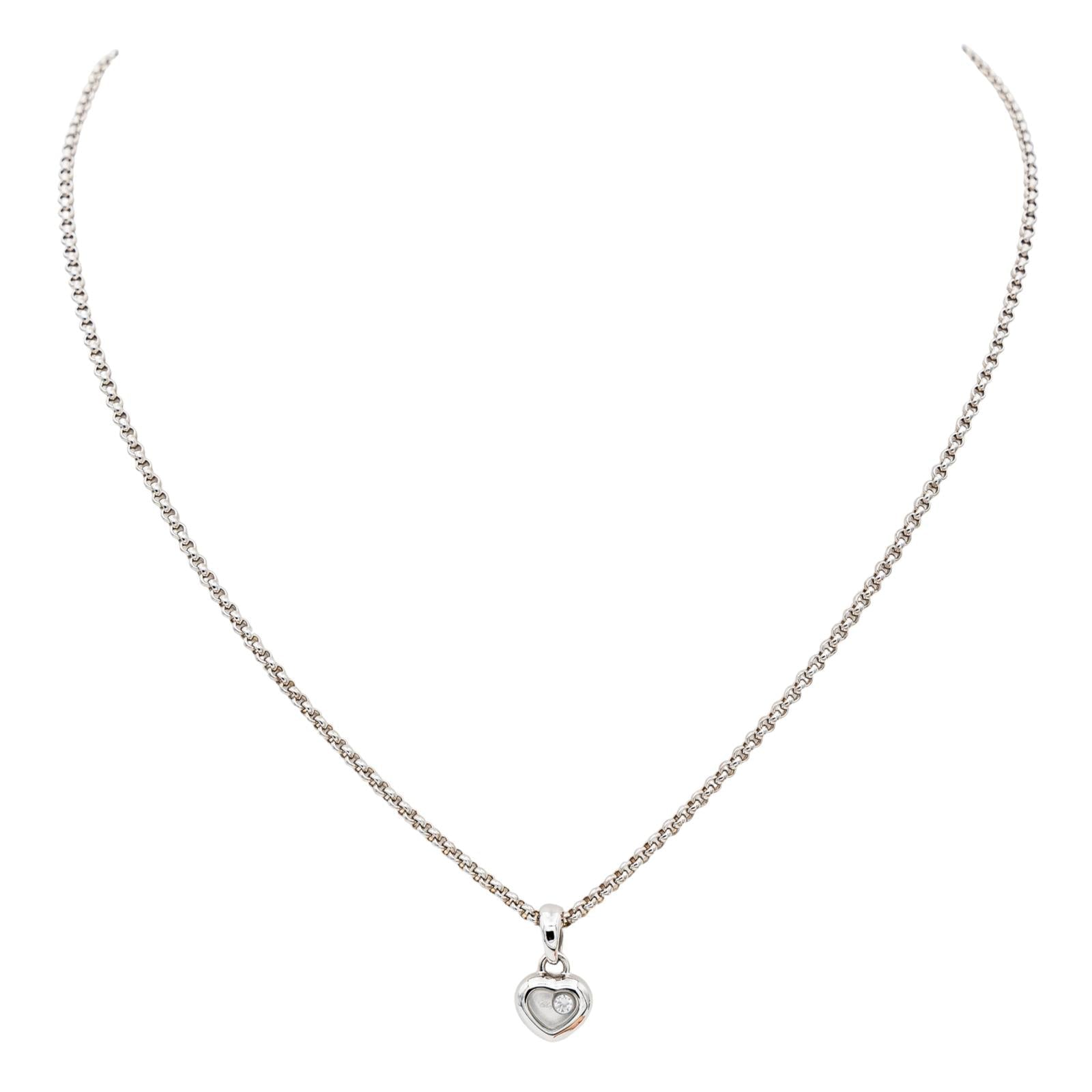 Chopard Collier Coeur Happy diamonds Or blanc Diamant