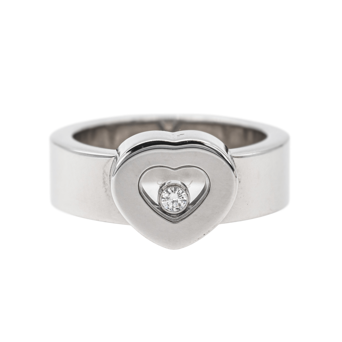 Chopard Bague Coeur Happy Diamonds Or blanc Diamant - Maison Eloe