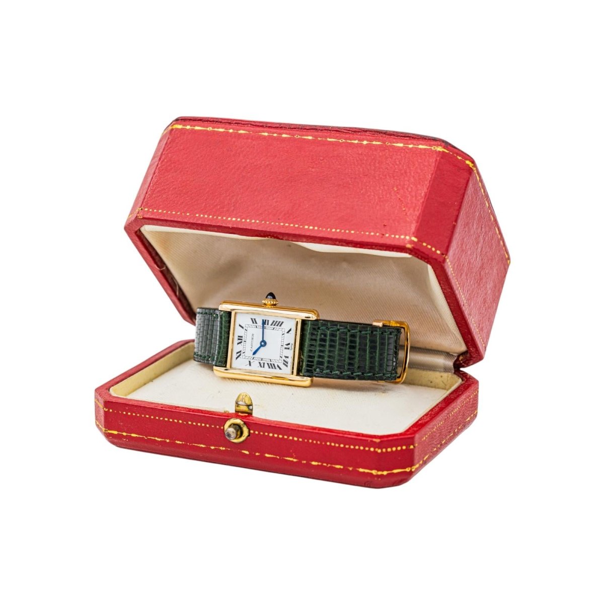 Cartier Montre Tank Vintage Or jaune sur cuir - Maison Eloe