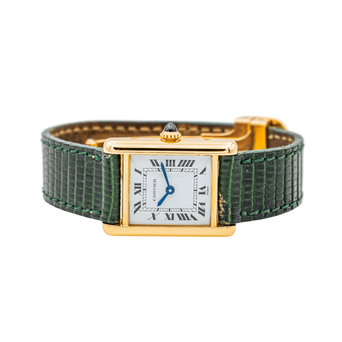 Cartier Montre Tank Vintage Or jaune sur cuir - Maison Eloe
