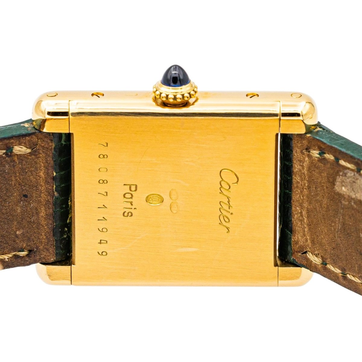 Cartier Montre Tank Vintage Or jaune sur cuir - Maison Eloe