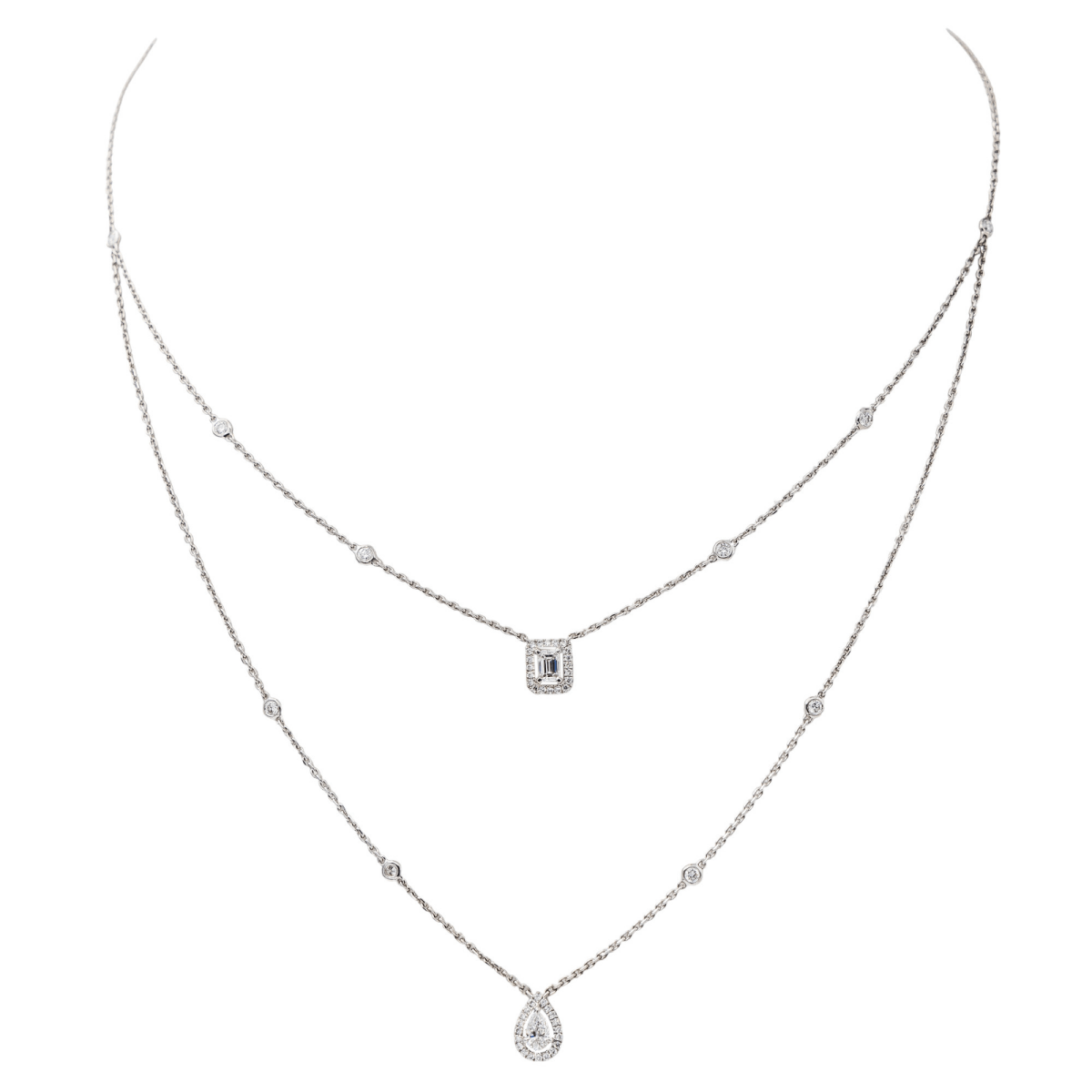 Messika Collier My twin Or blanc Diamant - Maison Eloe