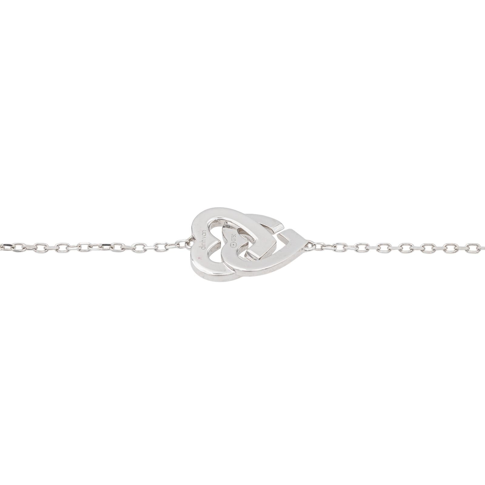 Dinh Van Bracelet Double cœur Or blanc Diamant