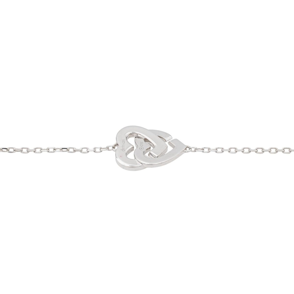 Dinh Van Bracelet Double cœur Or blanc Diamant - Maison Eloe