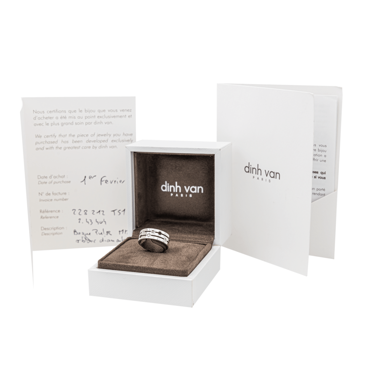 Dinh Van Bague Pulse Or blanc Diamant - Maison Eloe