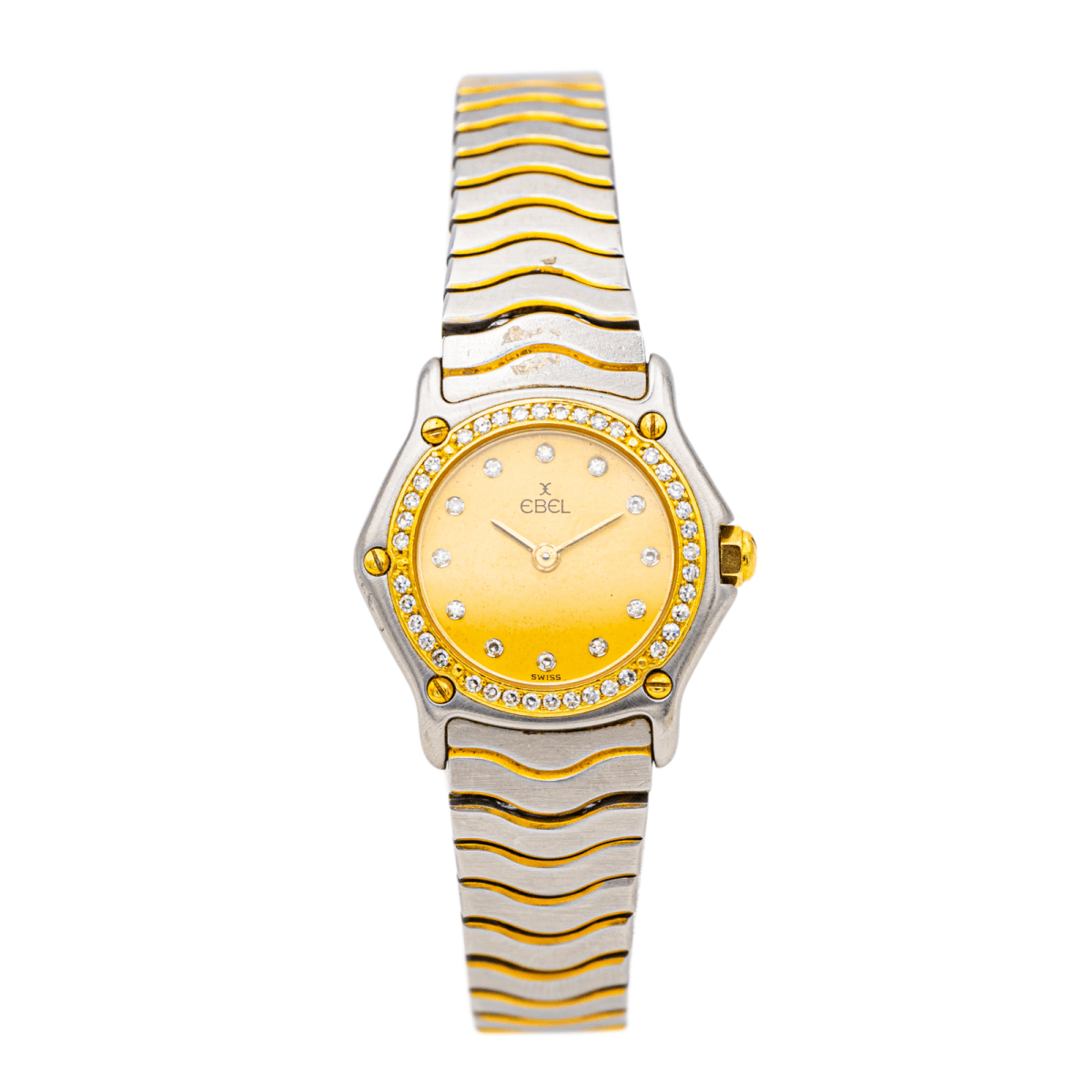 Ebel Montre "Wave Lady" Acier, Or jaune Diamant - Maison Eloe