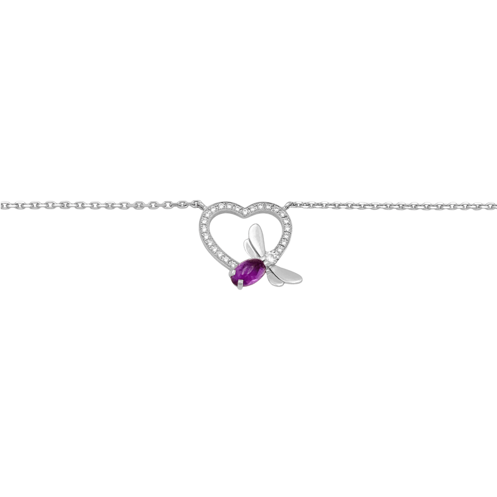 Collier Chaumet, « Attrape-moi si tu m’aimes », or blanc, améthyste, diamants.