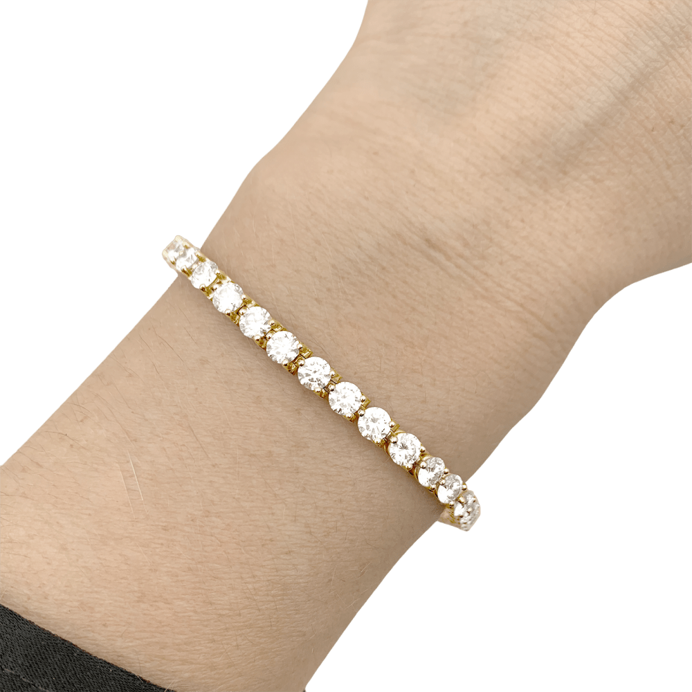 Bracelet ligne Cartier, or jaune et diamants. - Maison Eloe