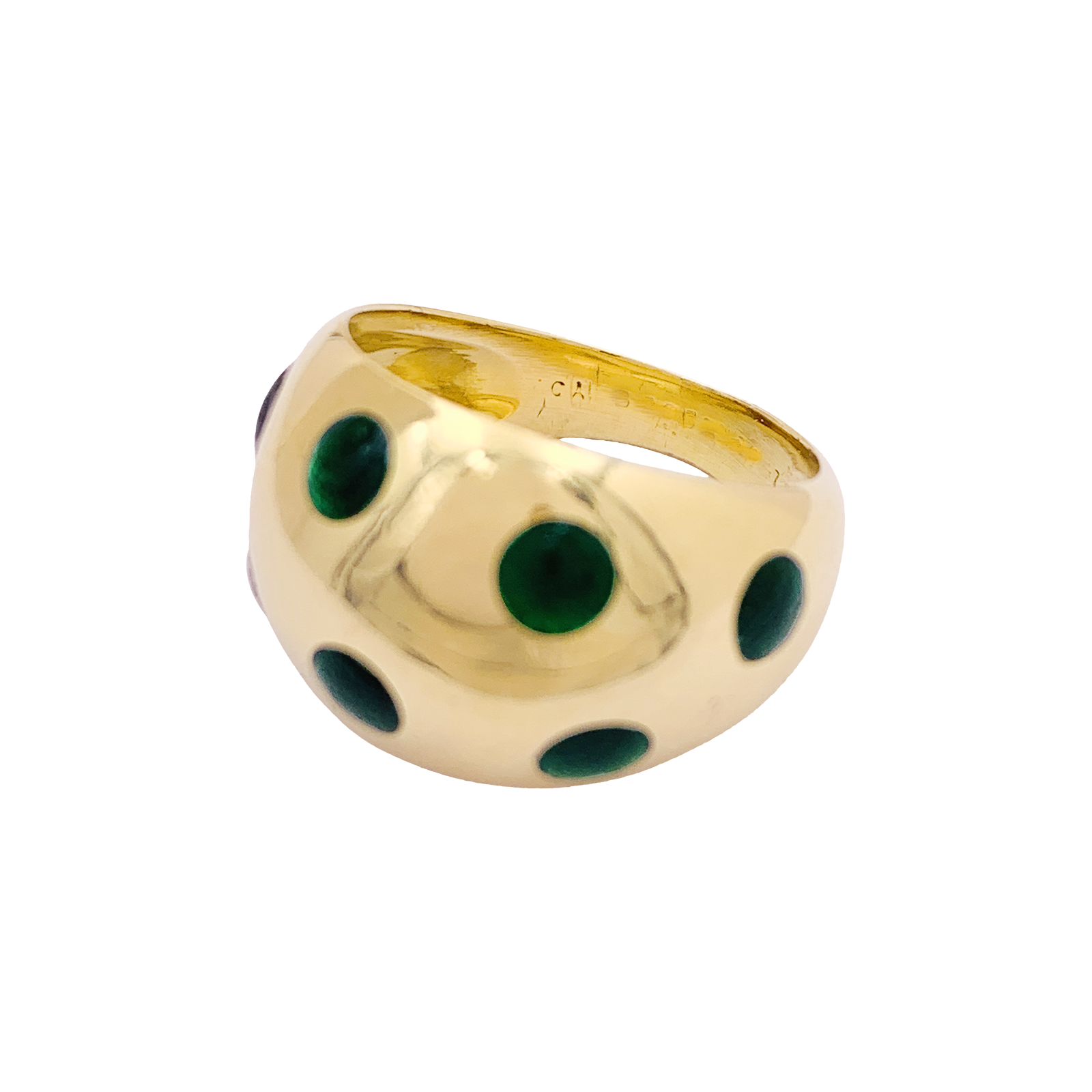 Bague vintage Van Cleef & Arpels, or jaune, laque.