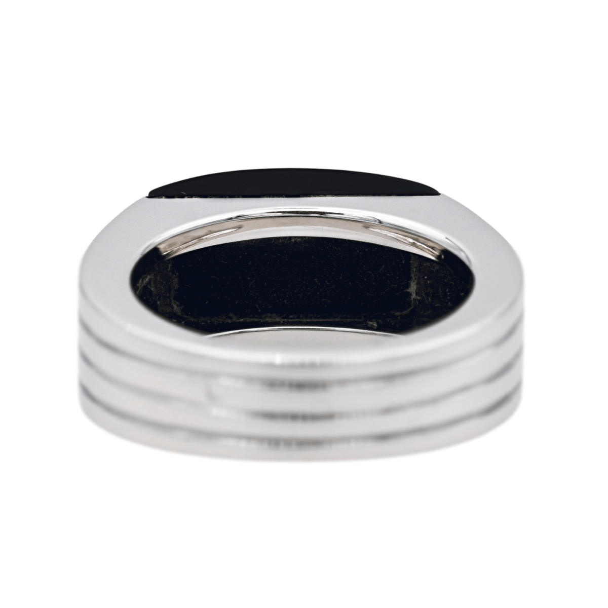 Boucheron Bague Godron Or blanc Onyx - Maison Eloe