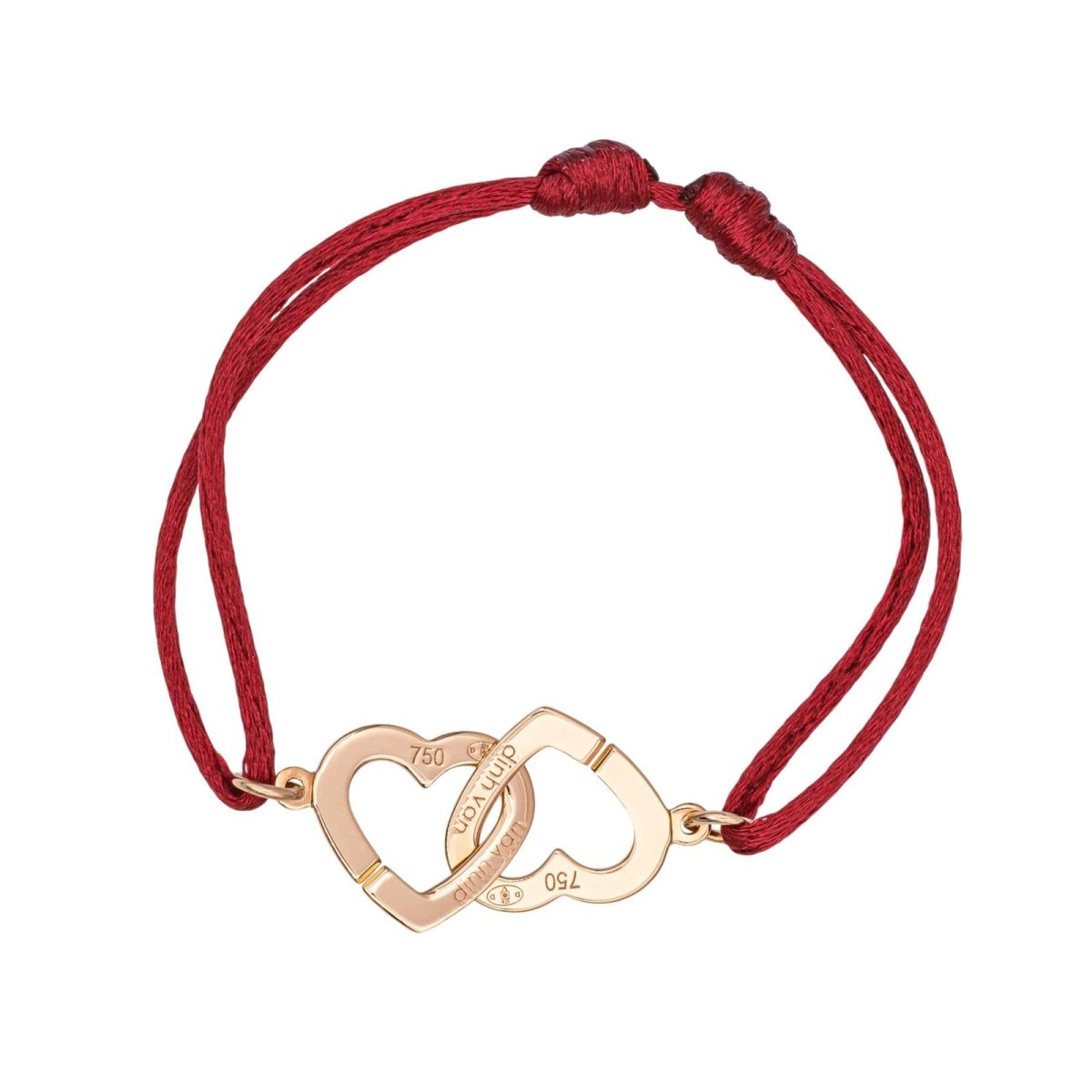 Dinh Van Bracelet Cordon Double coeur Or rose - Maison Eloe