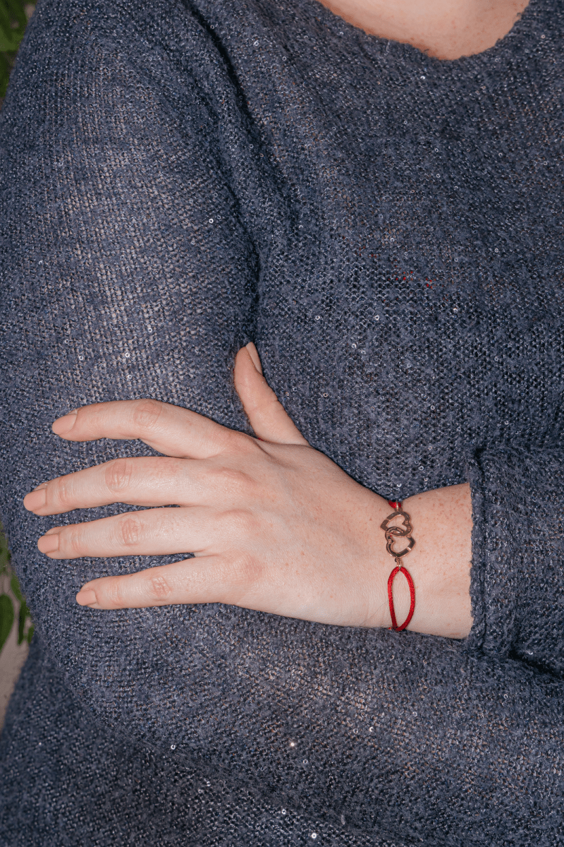 Dinh Van Bracelet Cordon Double coeur Or rose - Maison Eloe
