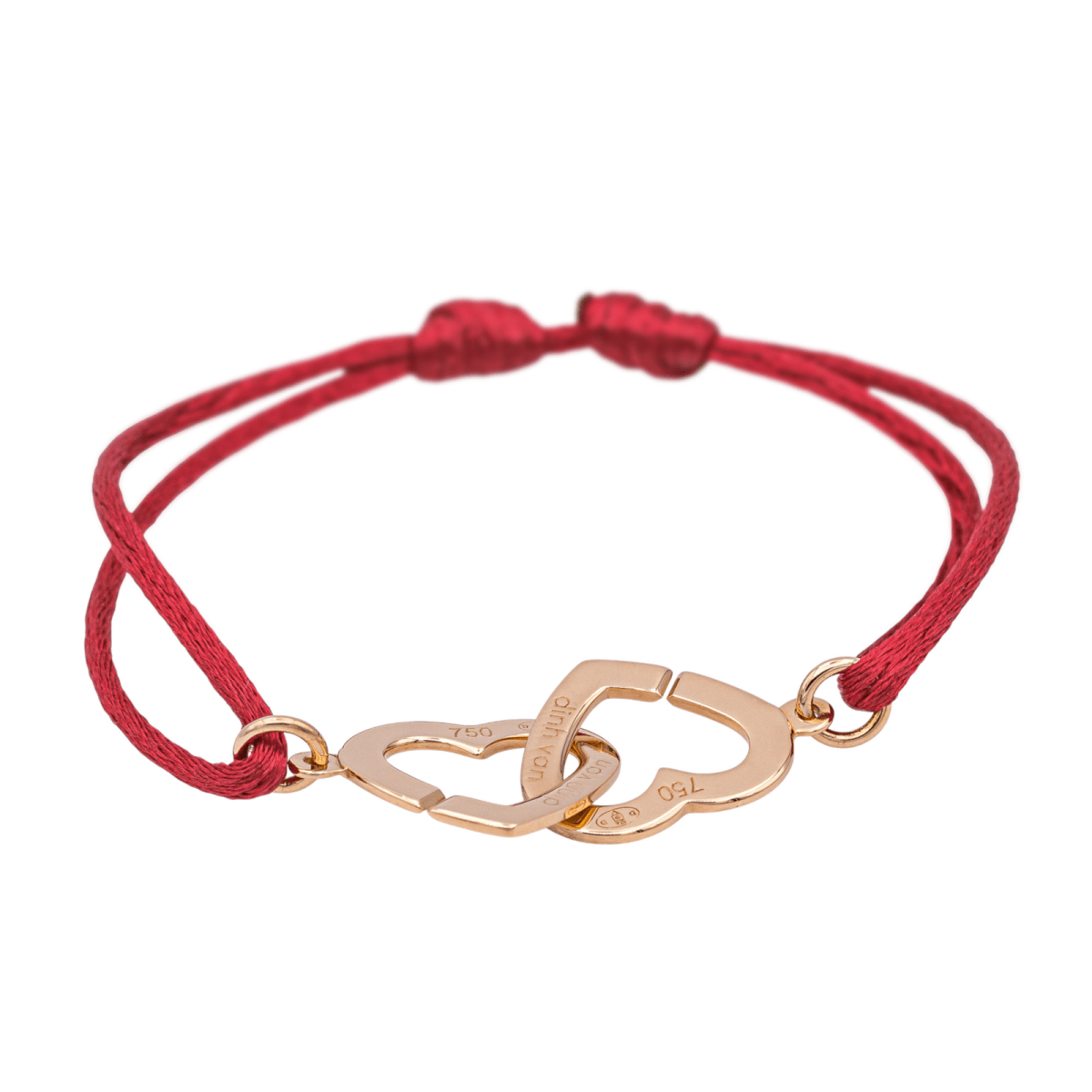 Dinh Van Bracelet Cordon Double coeur Or rose - Maison Eloe