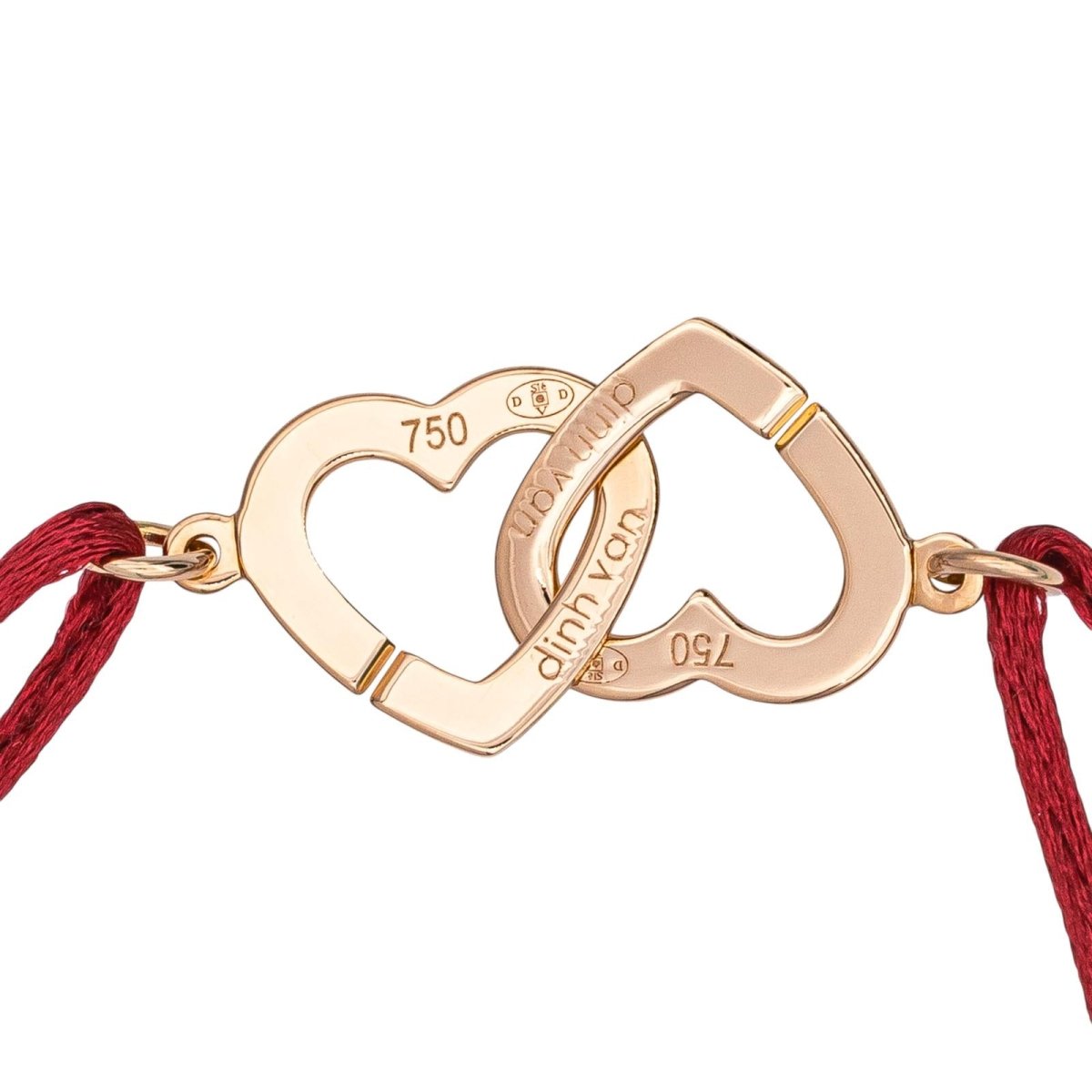 Dinh Van Bracelet Cordon Double coeur Or rose - Maison Eloe