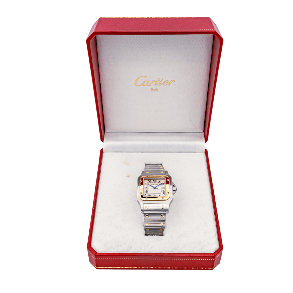 Cartier Montre Santos Acier, Or jaune Spinelle - Maison Eloe