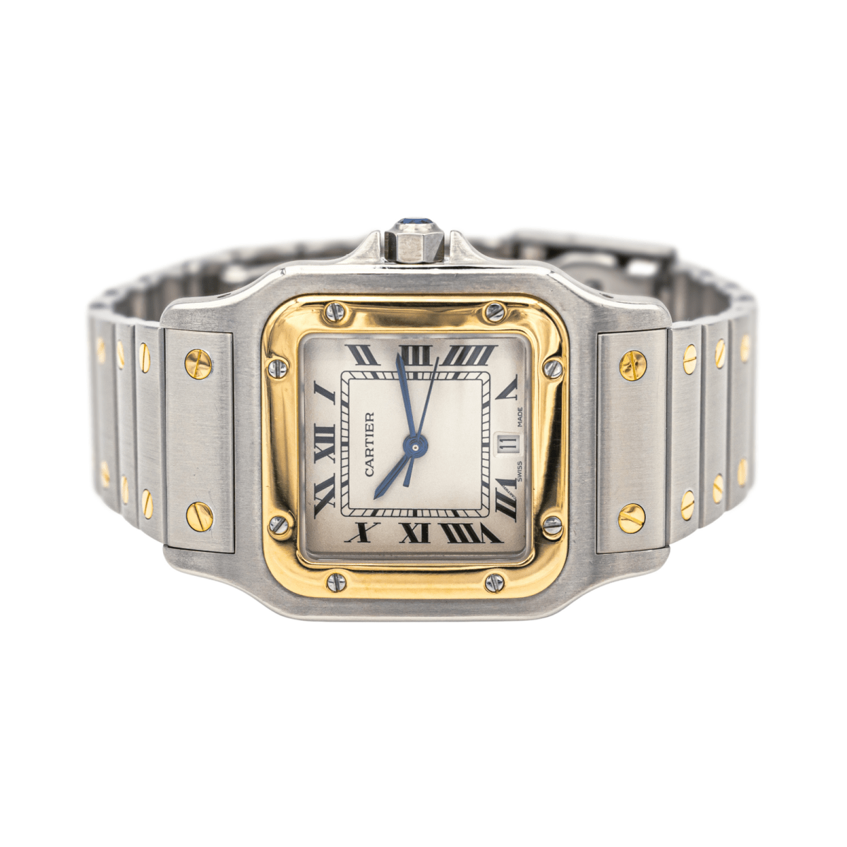 Cartier Montre Santos Acier, Or jaune Spinelle - Maison Eloe