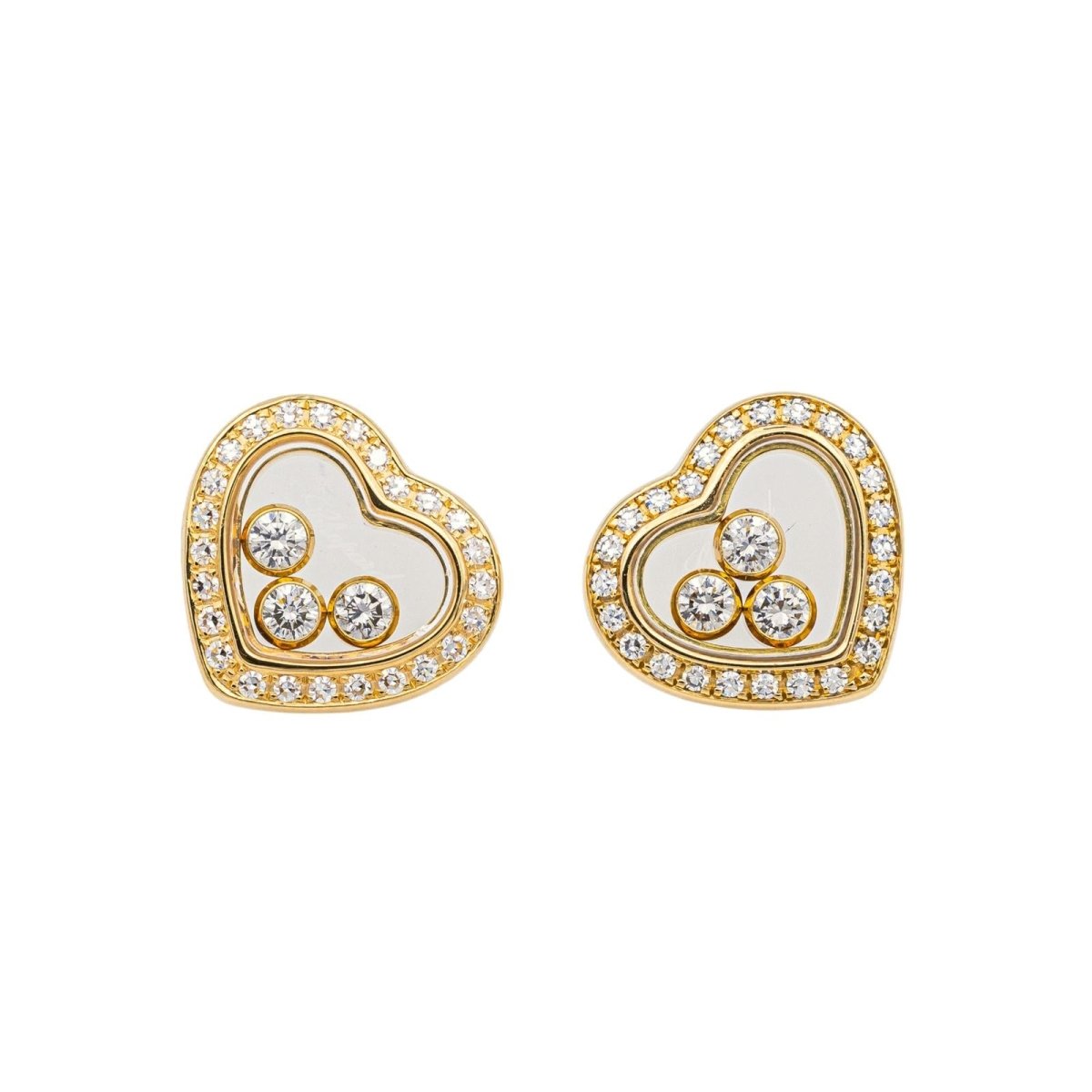 Chopard Boucles d'oreilles Happy diamonds Or jaune Diamant - Maison Eloe