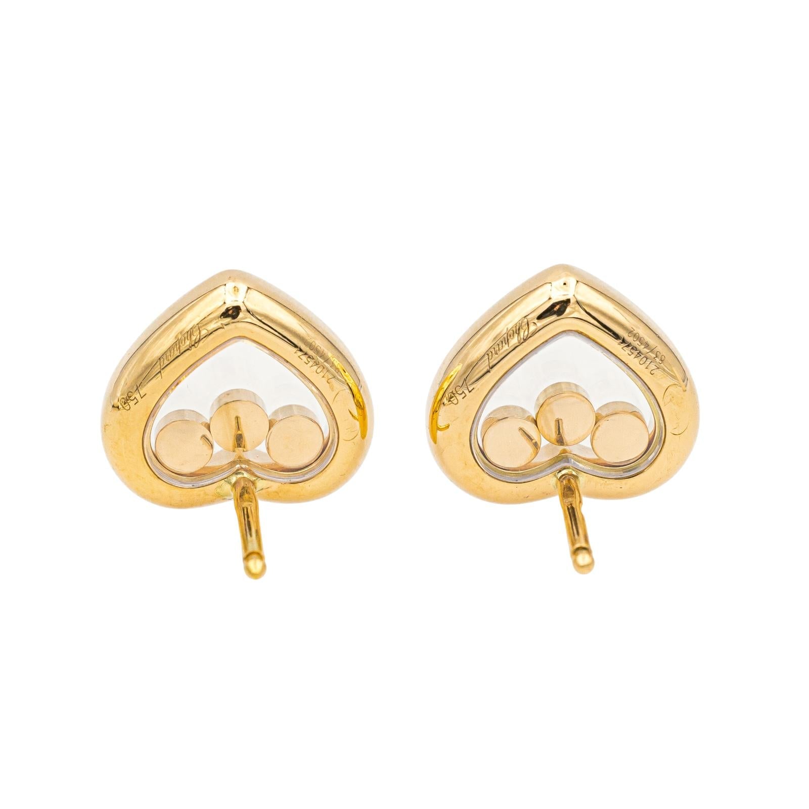Chopard Boucles d'oreilles Happy diamonds Or jaune Diamant