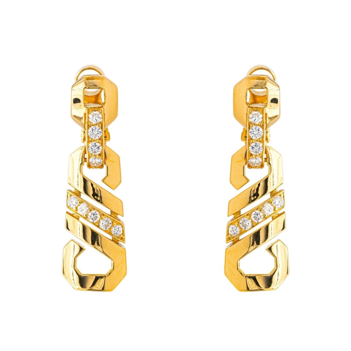 Cartier Boucles d'oreilles Clip Or jaune Diamant - Maison Eloe