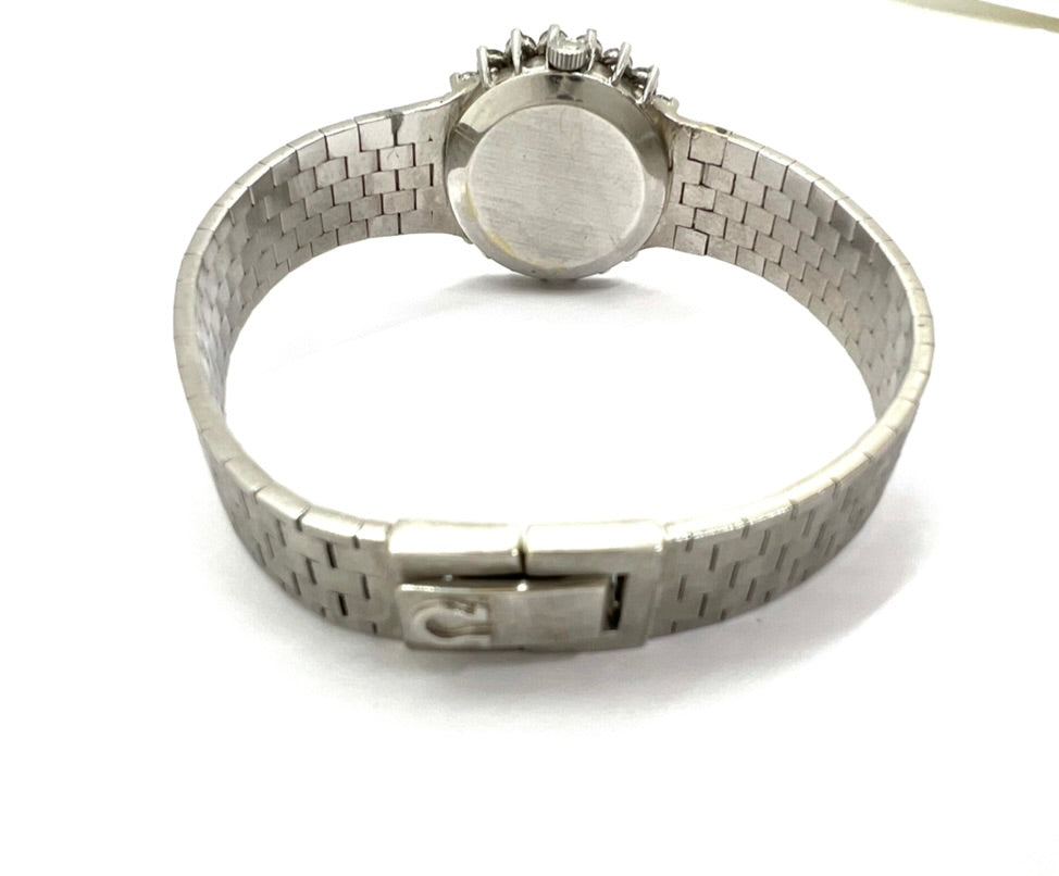 A white gold and diamond Omega lady's watch
