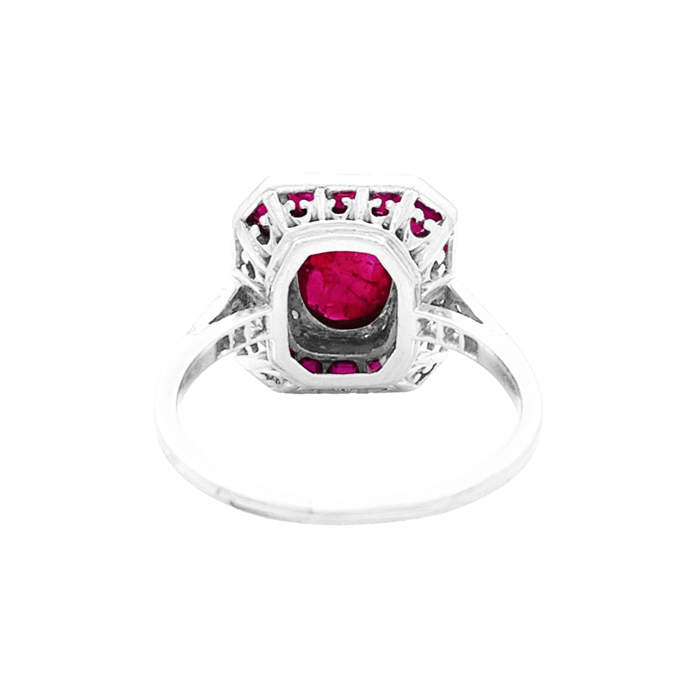 Bague platine, or sertie de rubis et diamants. - Maison Eloe