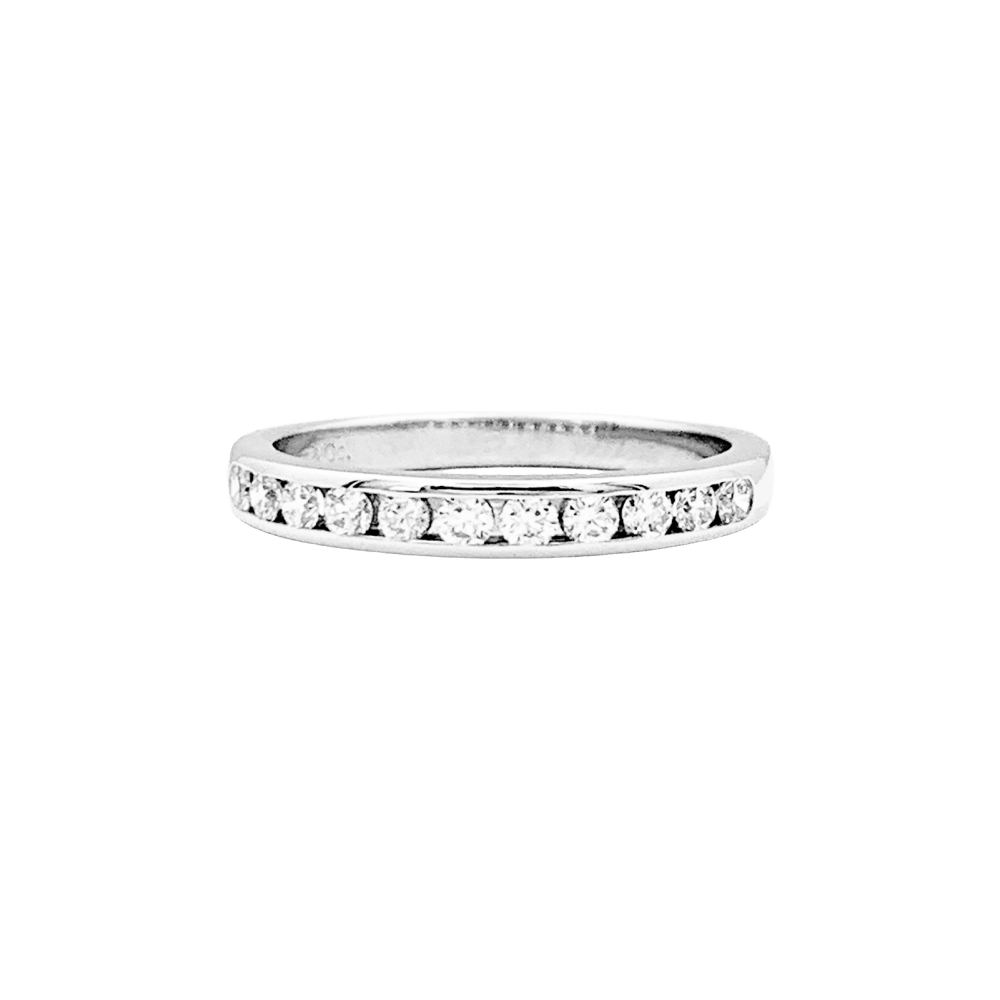 Bague alliance Tiffany & Co.,"Setting", platine et diamants. - Maison Eloe