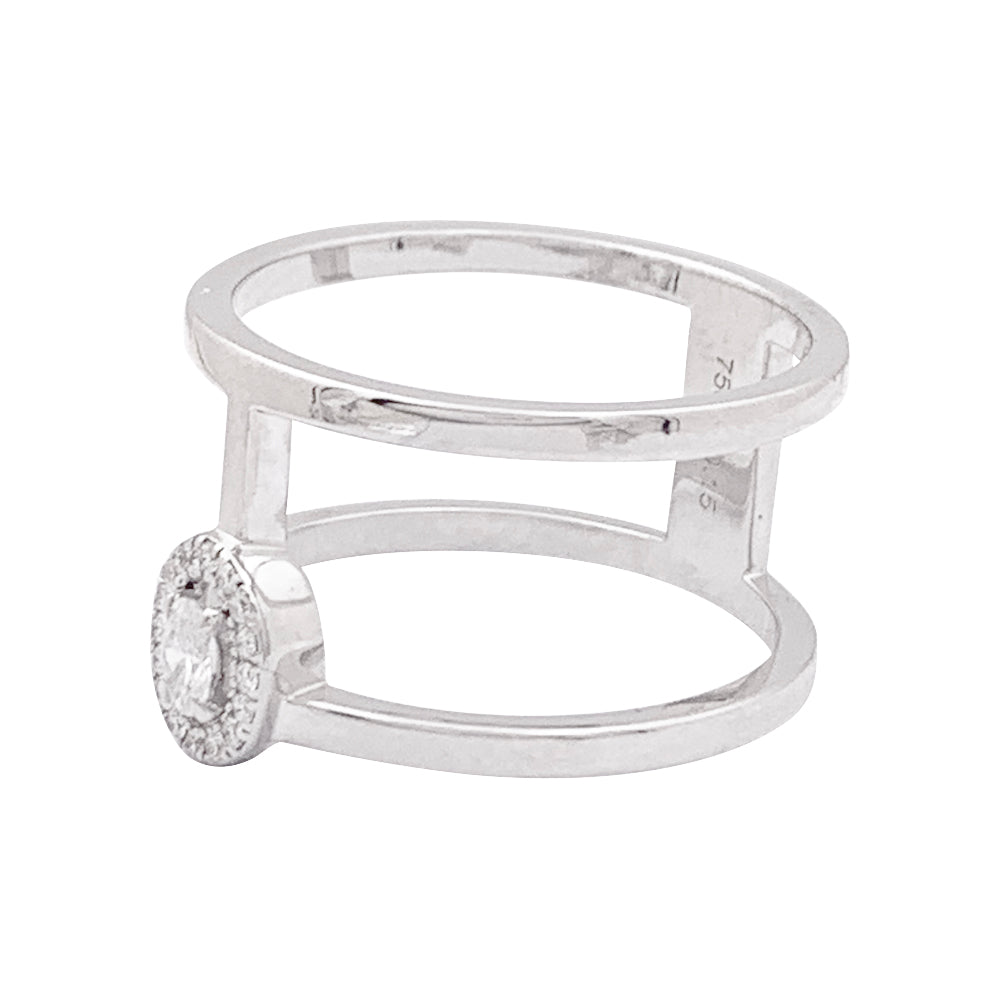 Bague Messika, "Glam'Azone", or blanc, diamants.