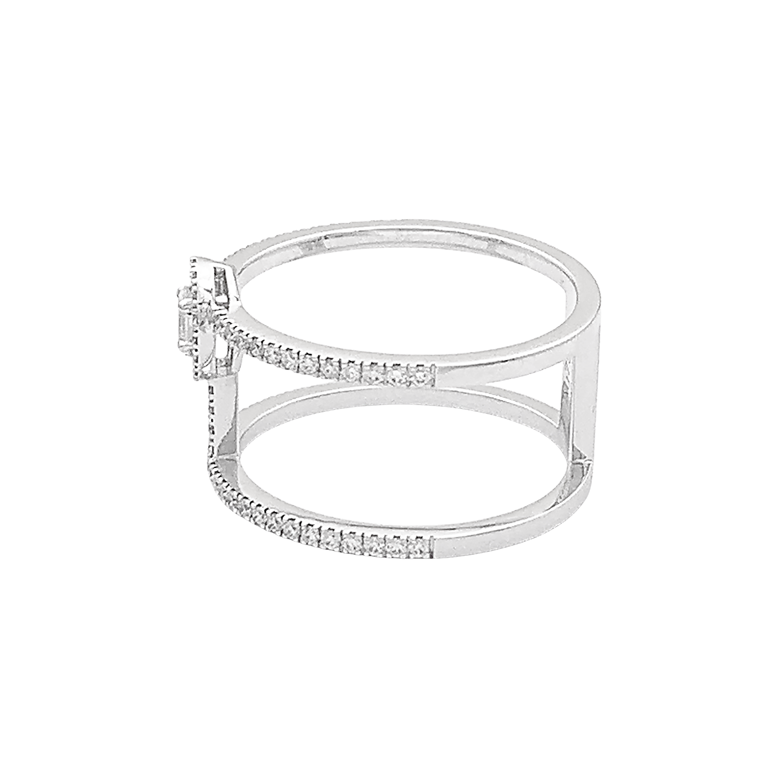 Bague Messika "Glam'Azone" or blanc, diamants.