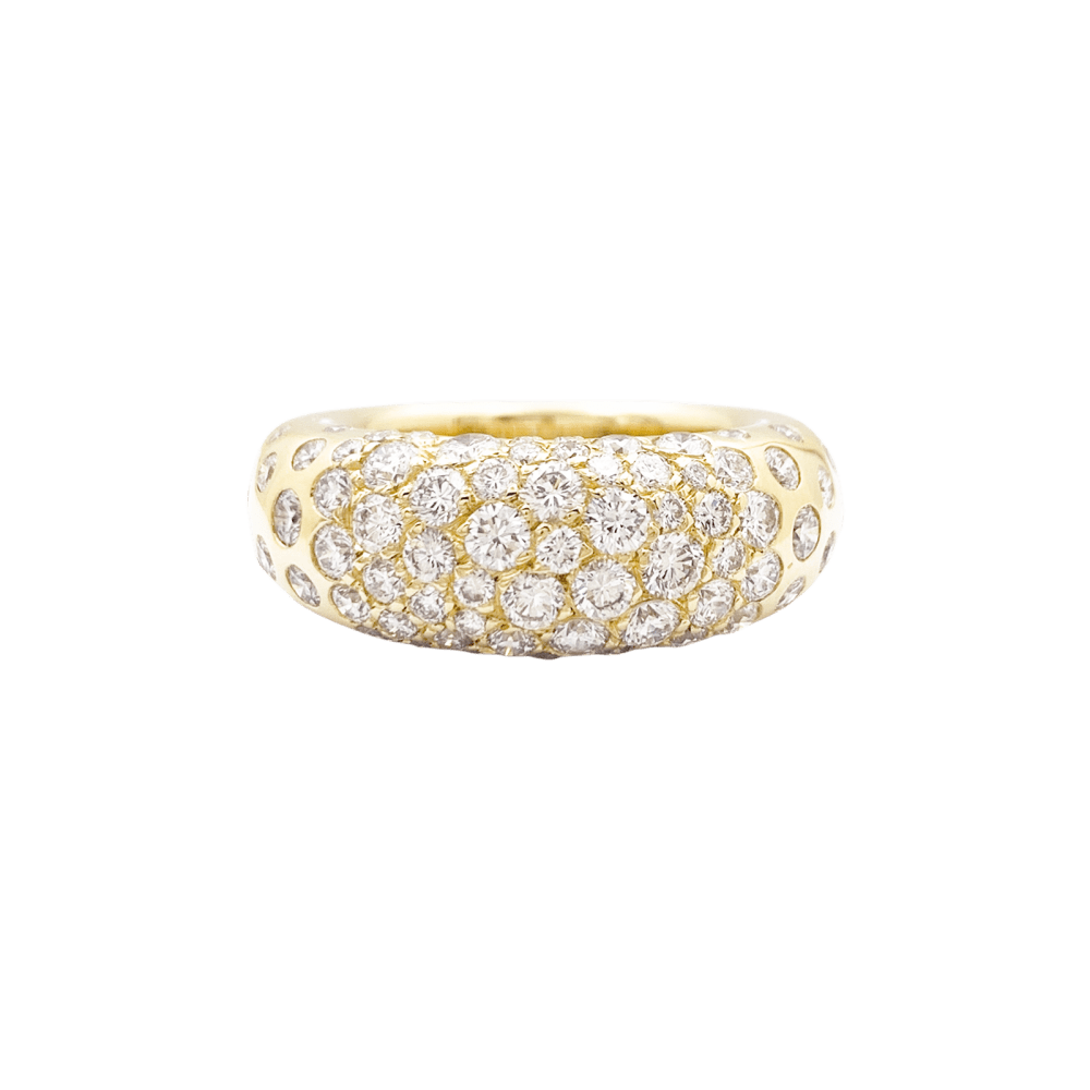 Bague Chaumet, "Grains de Caviar", or jaune et diamants.