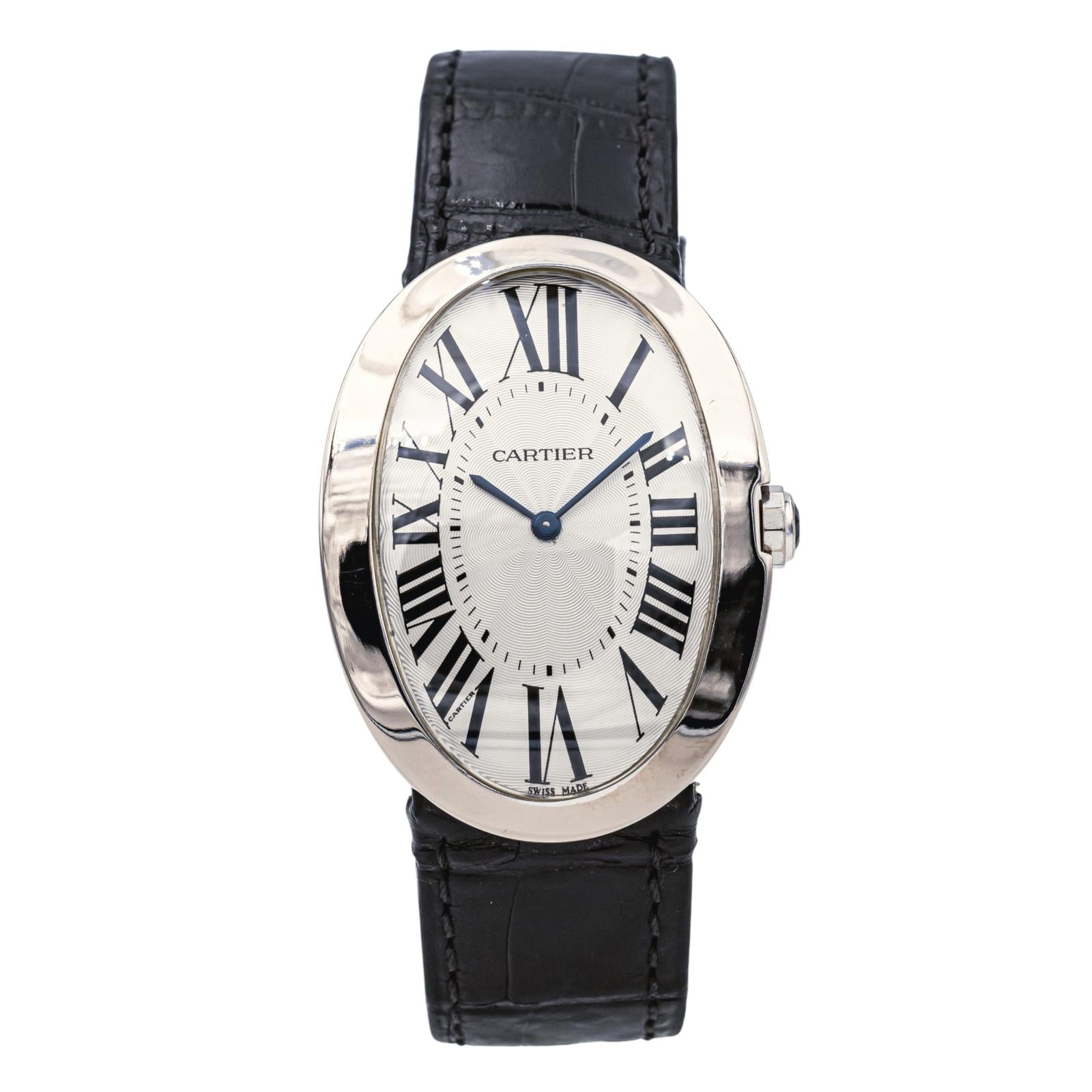 Cartier Montre Baignoire Or blanc Saphir