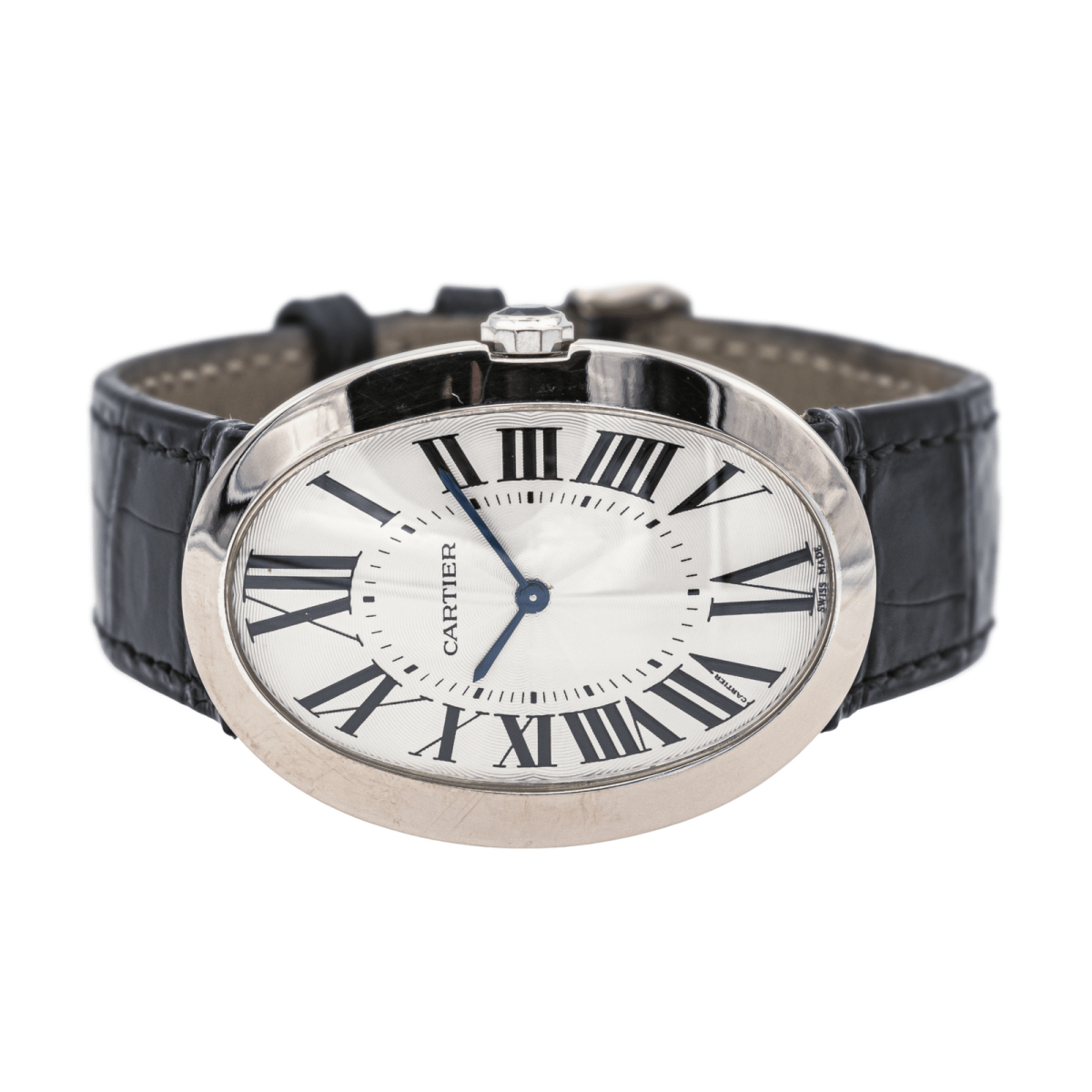 Cartier Montre Baignoire Or blanc Saphir - Maison Eloe