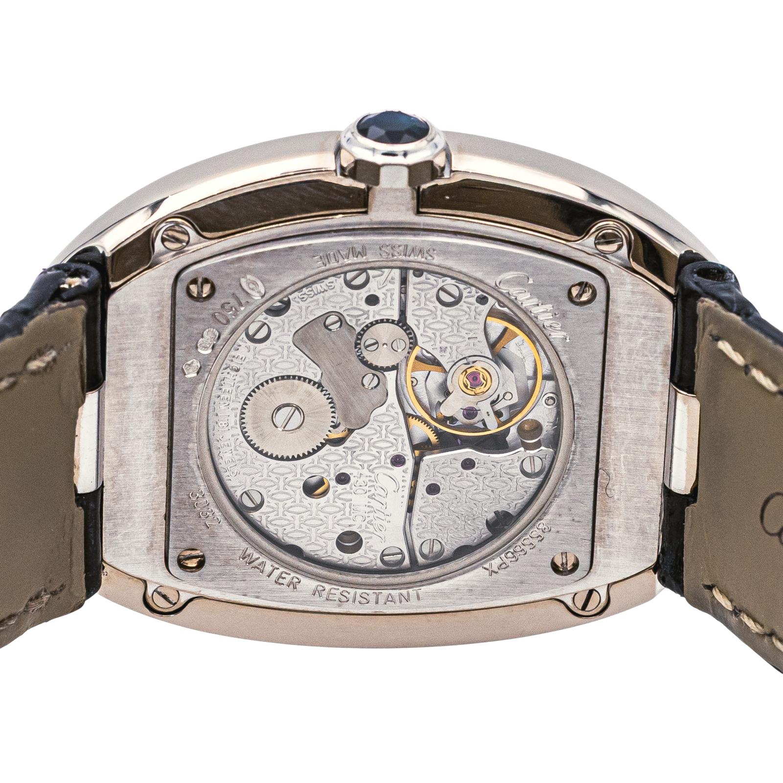 Cartier Montre Baignoire Or blanc Saphir